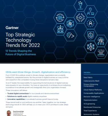 Gartner发布2022年重要战略技术趋势